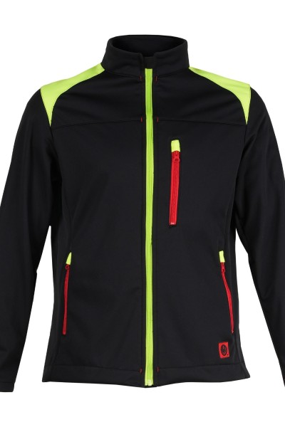 Streç Softshell Ceket - siyah/sarı (MAS614)
